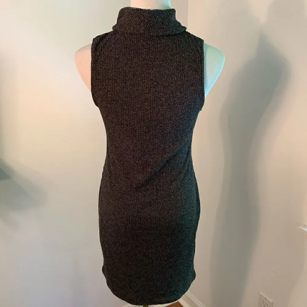 Tobi Gray Sleeveless Turtleneck Sweater Dress Sz L